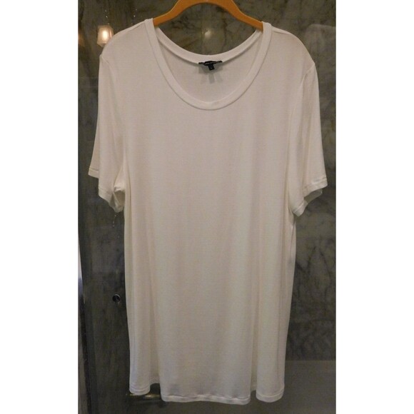 UNIVERSAL STANDARD White Ribbed Short Sleeve Modal Lounge Tunic Shirt   22-24 - Picture 1 of 4